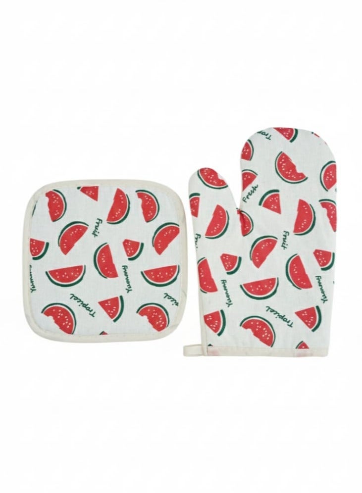 جوانتي وماسك فرن حراري كتان  قطعتين- - Image 2